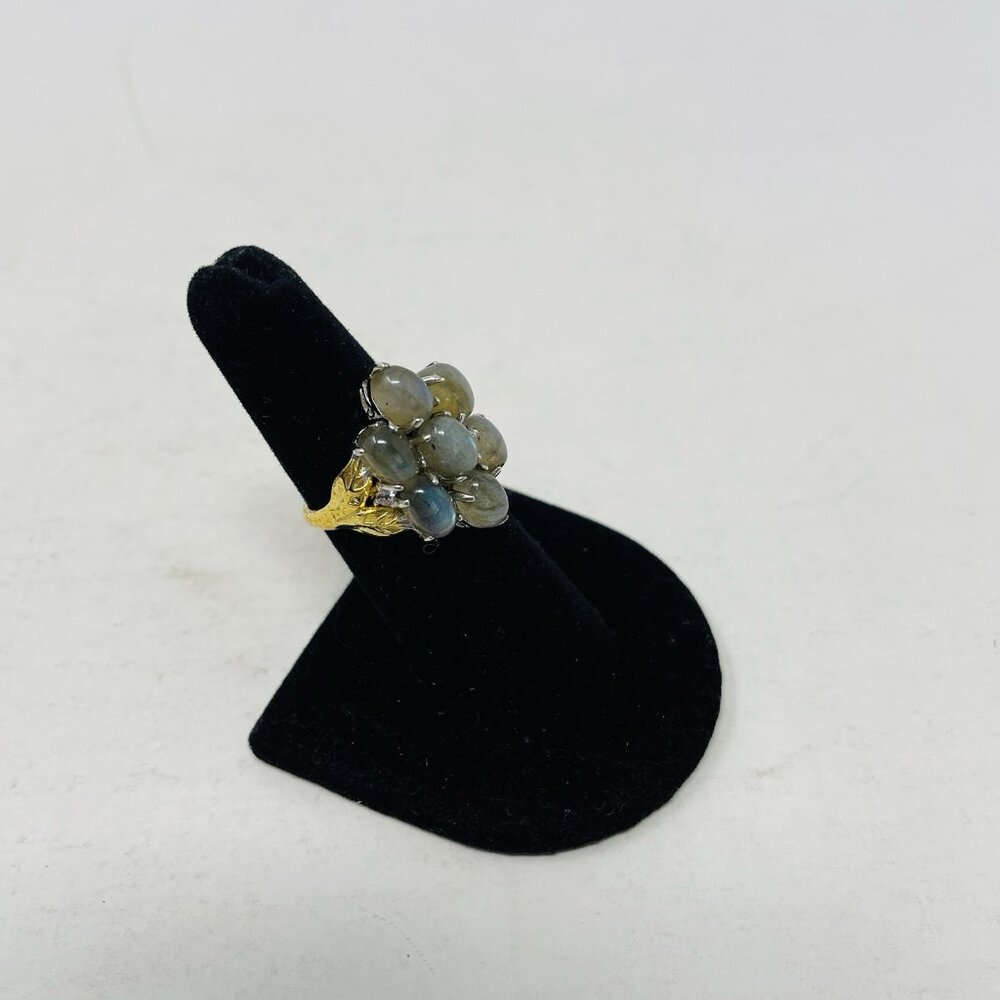 Shop LC Malagasy Labradorite/White Topaz Size 6 Sterling Silver Ring 5166 - Picture 2 of 6